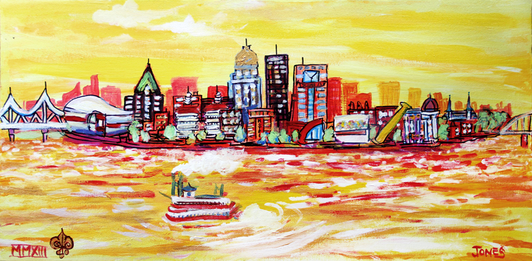 750x369 Louisville Skyline Painting - Louisville Skyline Painting