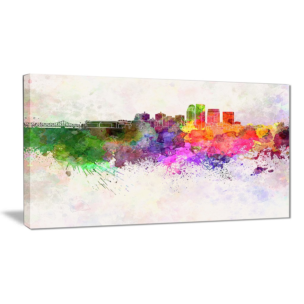 1024x1024 Louisville Skyline Cityscape Canvas Artwork Print Pt6616 Fabuart - Louisville Skyline Painting