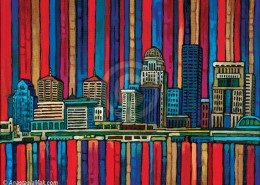 260x185 Blue Louisville Skyline Painting - Louisville Skyline Painting
