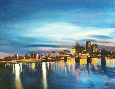 489x379 Cindy Droste Gallery A Collection Of Droste Originals And Copies. - Louisville Skyline Painting