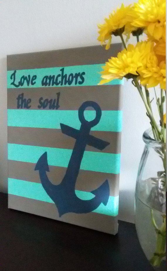 570x923 Love Anchors The Soul Painting Wall Art Canvas Nautical - Love Anchors The Soul Painting