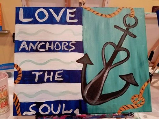 550x411 Painting With A Twist (Chesapeake) - Love Anchors The Soul Painting