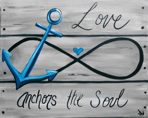500x400 Jilly's Cafe And Steakhouse 06012018 Paint Nite Event - Love Anchors The Soul Painting