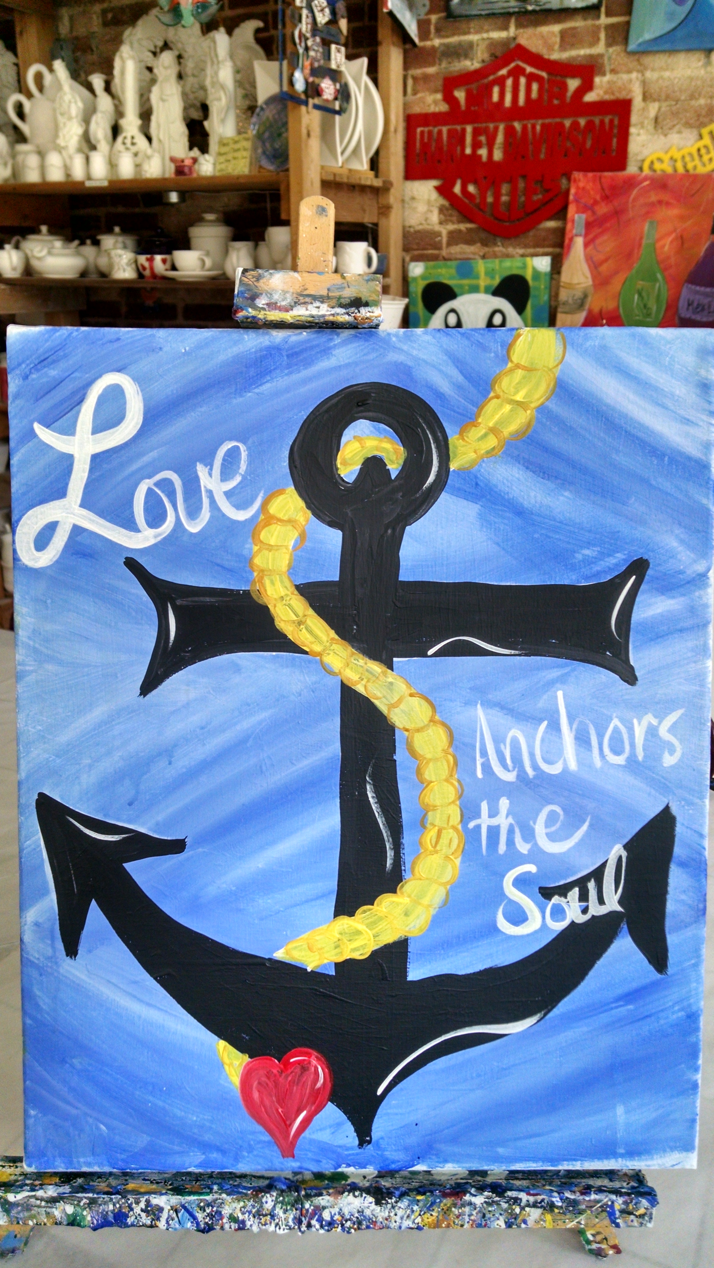 2432x4320 Kiln N Time Lawenceville's Paint Your Own Pottery, Pittsburgh - Love Anchors The Soul Painting
