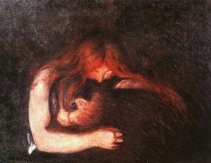 300x232 Love And Pain, 1895 Edvard Munch Munch Art Blog - Love And Pain Painting