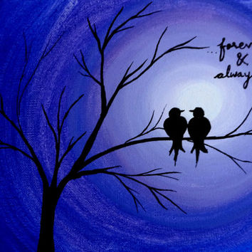 Love Birds Canvas Painting At PaintingValley.com | Explore Collection ...