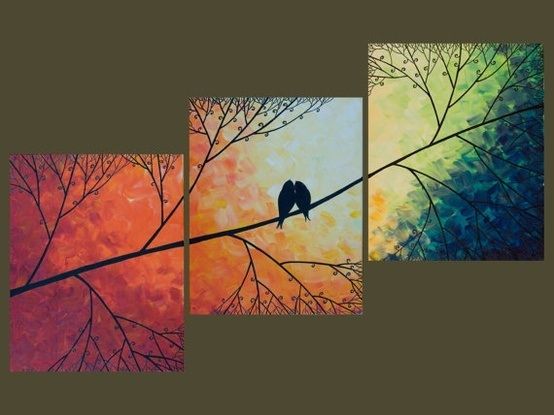 554x415 Love Bird Canvas Wall Art - Love Birds Canvas Painting