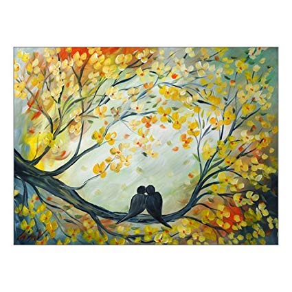 Love Birds Canvas Painting At PaintingValley.com | Explore Collection ...