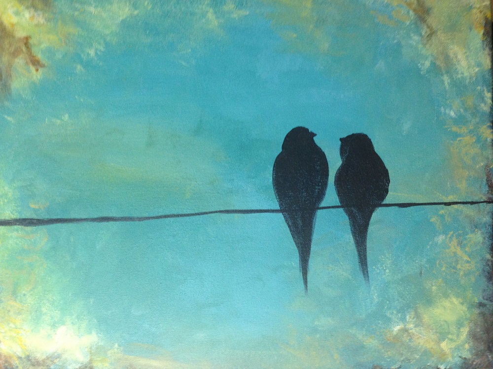 1000x750 Love Birds Painting Paint Amp Sip Night - Love Birds Painting