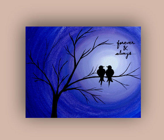 love birds painting easy