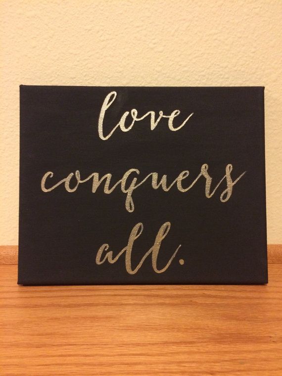 570x760 Painted Canvas Love Conquers All Tjm Craft Designs On Etsy - Love Conquers All Painting
