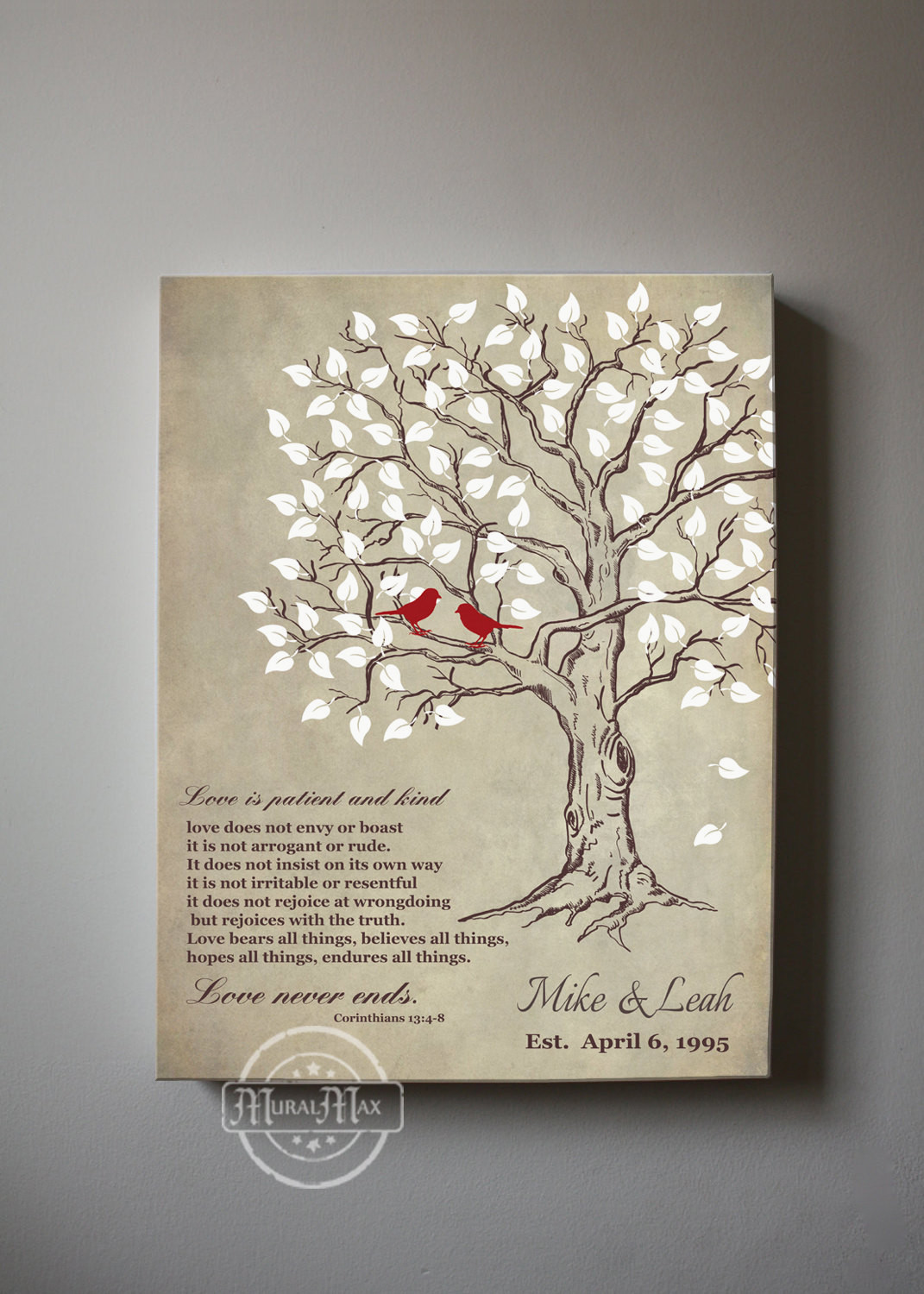1071x1500 Unusual Design Ideas Personalized Family Tree Wall Art Canvas Love - Love Is Patient Painting