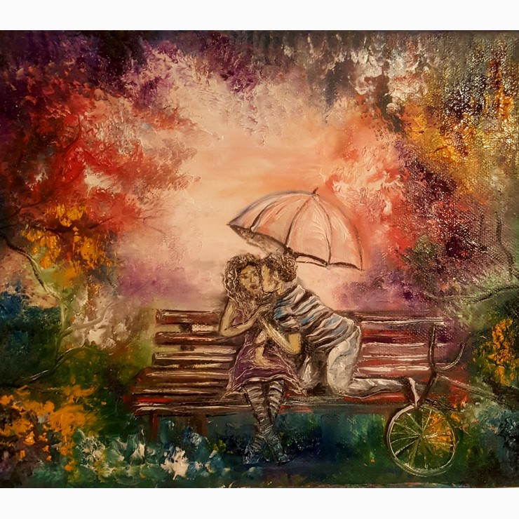 740x740 First Love Oil Painting - Love Oil Painting