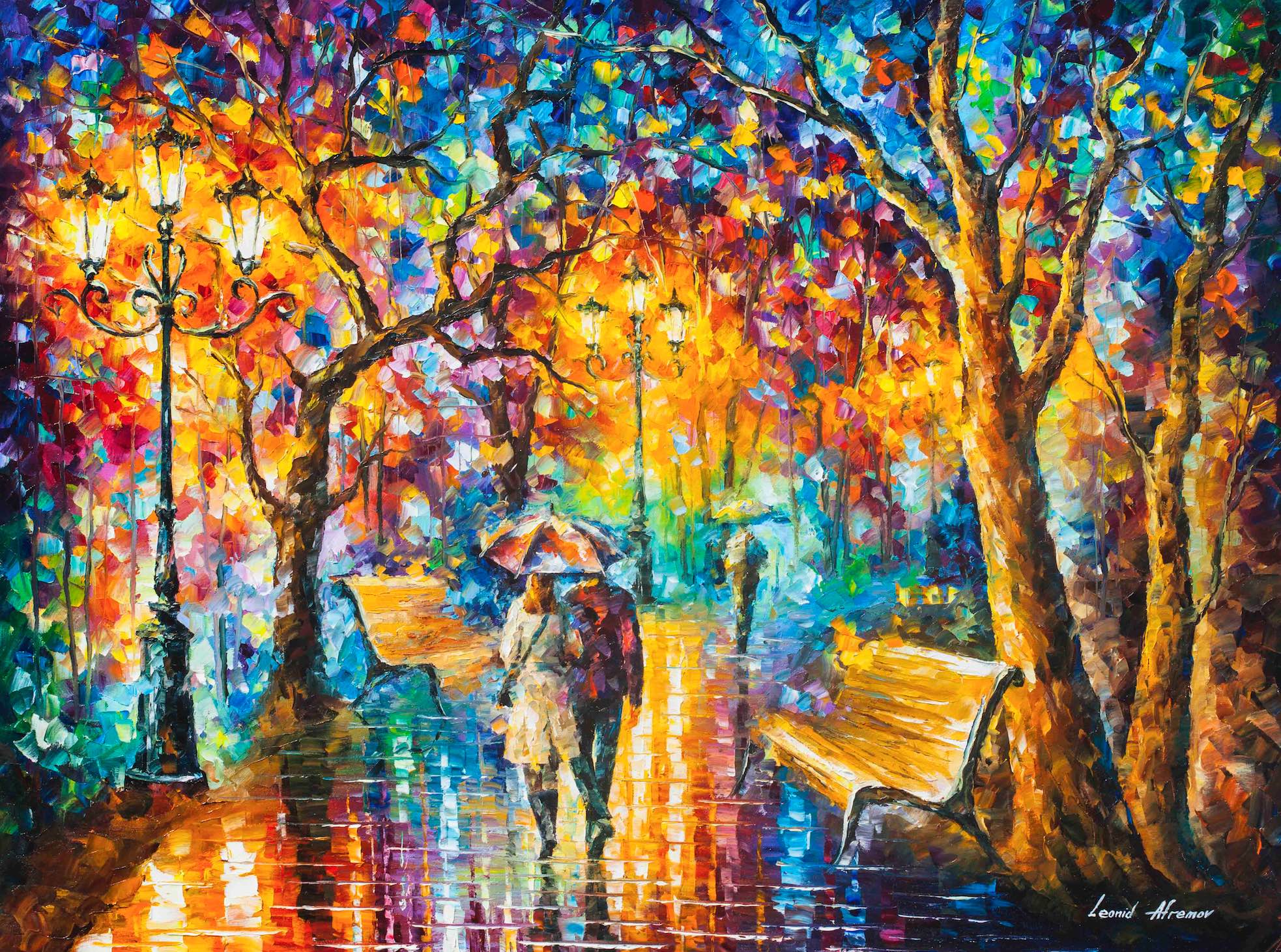 1966x1462 Rain Vs Love Limited Edition Of 10 Palette Knife Oil Painting - Love Painting
