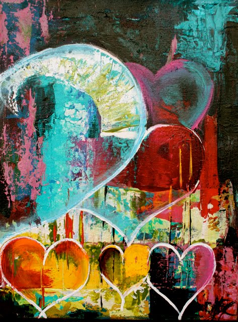 473x640 Elizabeth Chapman Love Story . Modern Contemporary Abstract - Love Story Painting