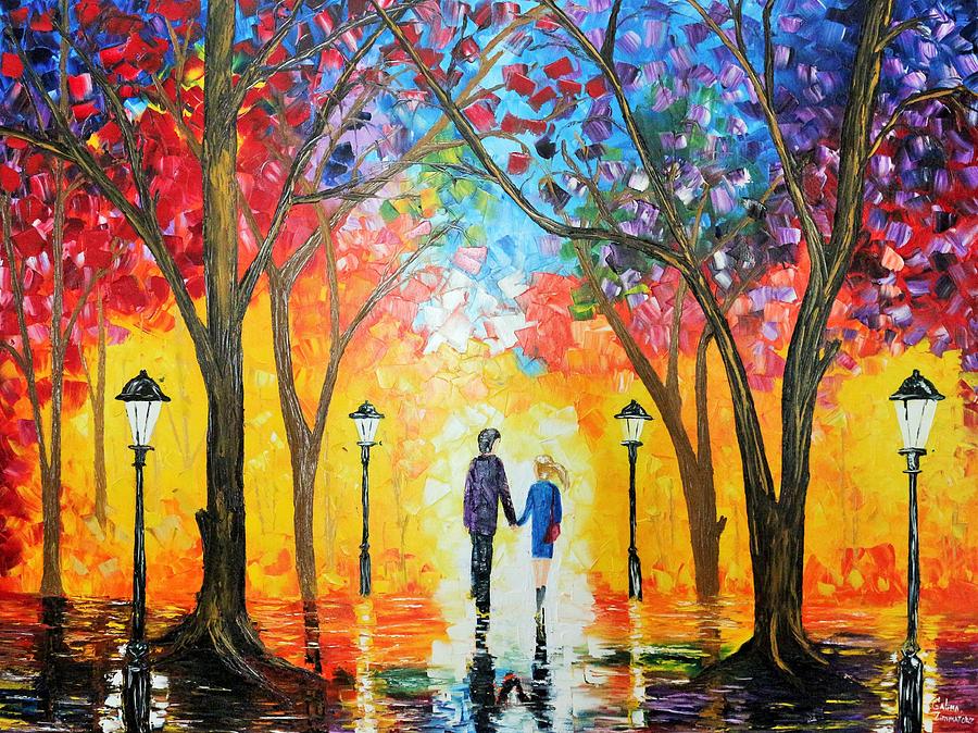 900x674 Love Story Painting By Galina Zimmatore - Love Story Painting