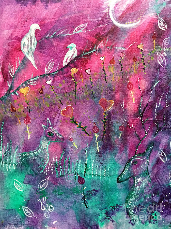 673x900 Love Story Painting By Julie Engelhardt - Love Story Painting