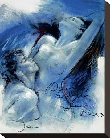 357x450 Love Story Stretched Canvas Print By Joani - Love Story Painting