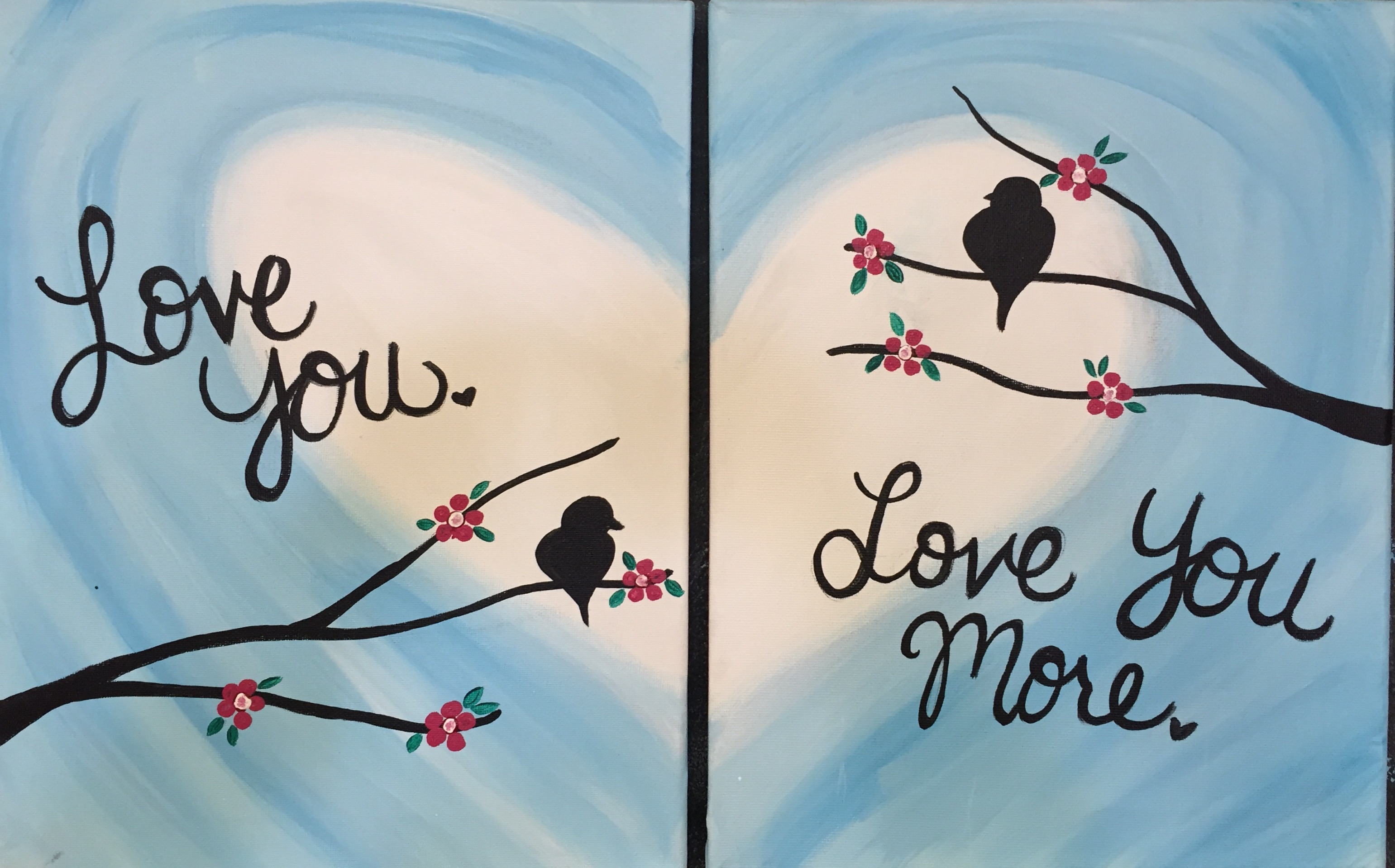 3082x1918 Love You Love You More Mommy And Me Painting Uncorked Art - Love You More Painting