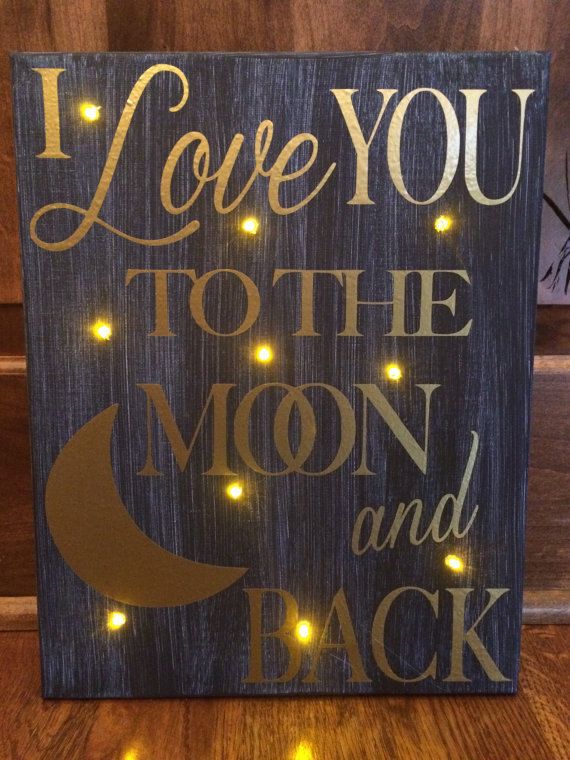 570x760 Lighted Canvas I Love You To The Moon And By Zingercustomcreation - Love You More Painting