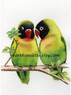 236x316 Lovebirds - Lovebird Painting