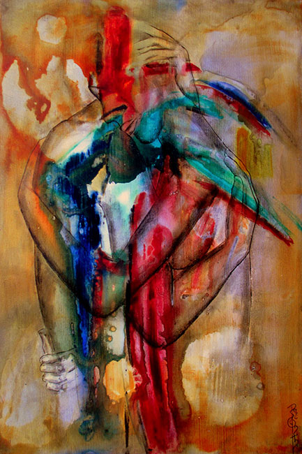 433x650 Lover's Embrace Wild Woman Rising - Lovers Embrace Painting