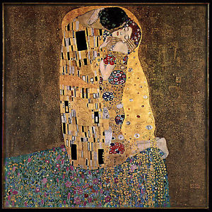 300x300 1907 Gustav Klimt Kiss Lovers Der Kus Print Canvas 50cm X 50cm - Lovers Kiss Painting