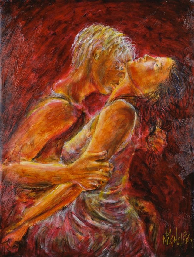 640x850 Kissing Artwork Ultimate Paintings Lovers Kiss Paintings - Lovers Kiss Painting