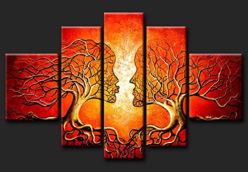 500x347 Cherish Art 100% Hand Painted Oil Paintings Gift Lovers Kiss Tree - Lovers Kiss Painting