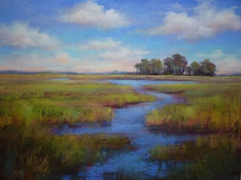 475x356 Painting The Big View A Trip To The Lowcountry Original Art - Low Country Painting