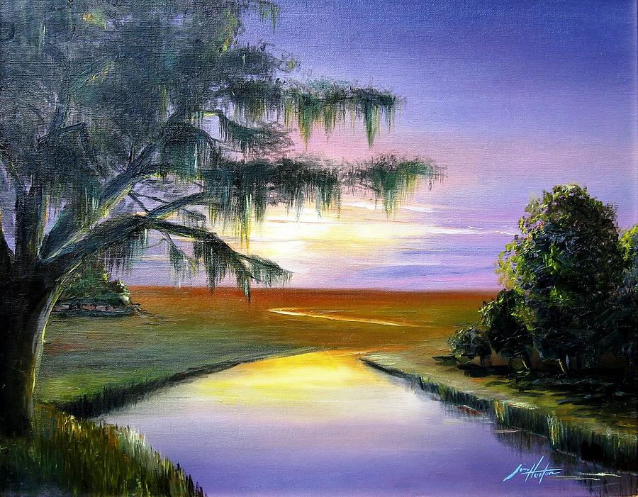 900x701 Sunset Over Low Country Marsh Painting By Jim Horton - Low Country Painting