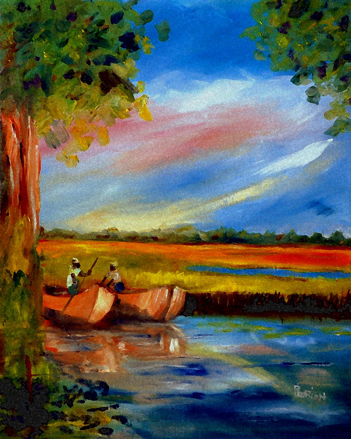 719x900 Gullah Lowcountry Sc Painting By Phil Burton - Low Country Painting