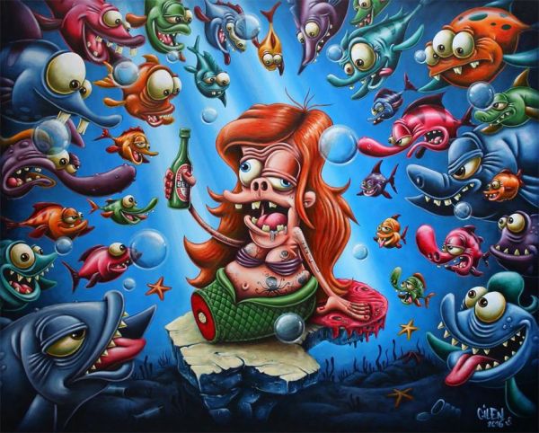 600x482 Lowbrow Art Turn Disney Characters Into Nightmare Fuel - Lowbrow Painting