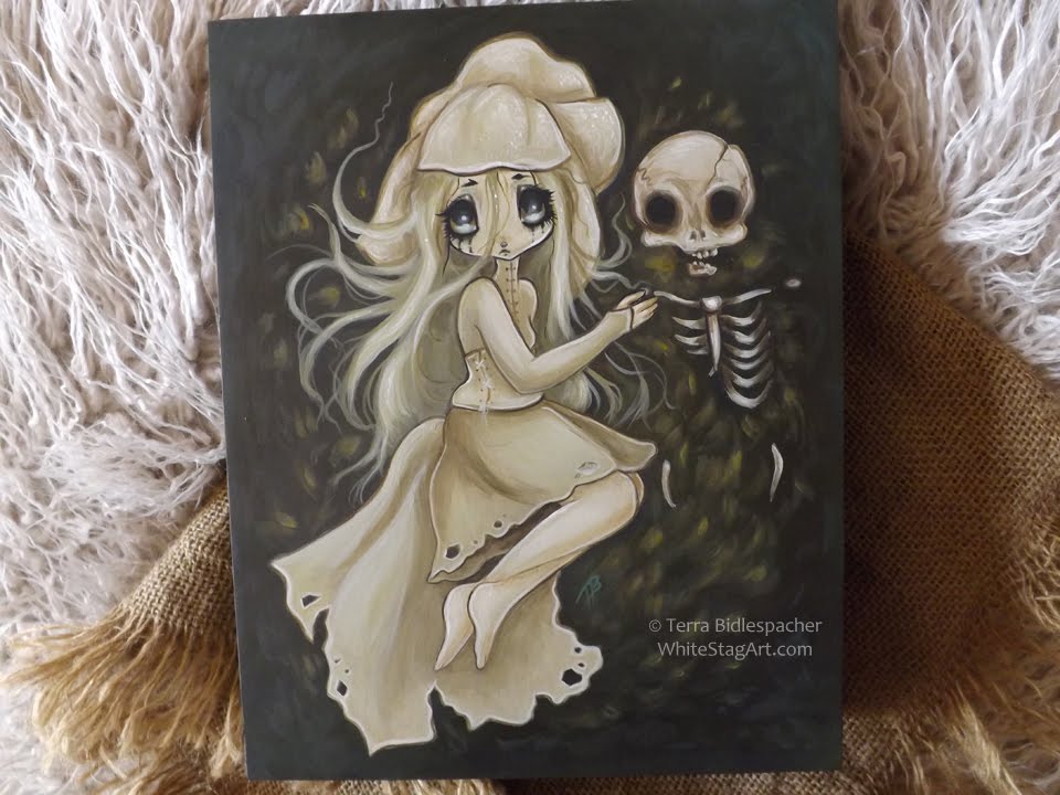 960x720 Timelapse Acrylic Painting Edgar Allen Poe Bridal Ballad Lowbrow - Lowbrow Painting