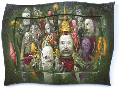 500x370 Chris Mars We Haunt Original Painting Lowbrow Art Pop Surrealism - Lowbrow Painting