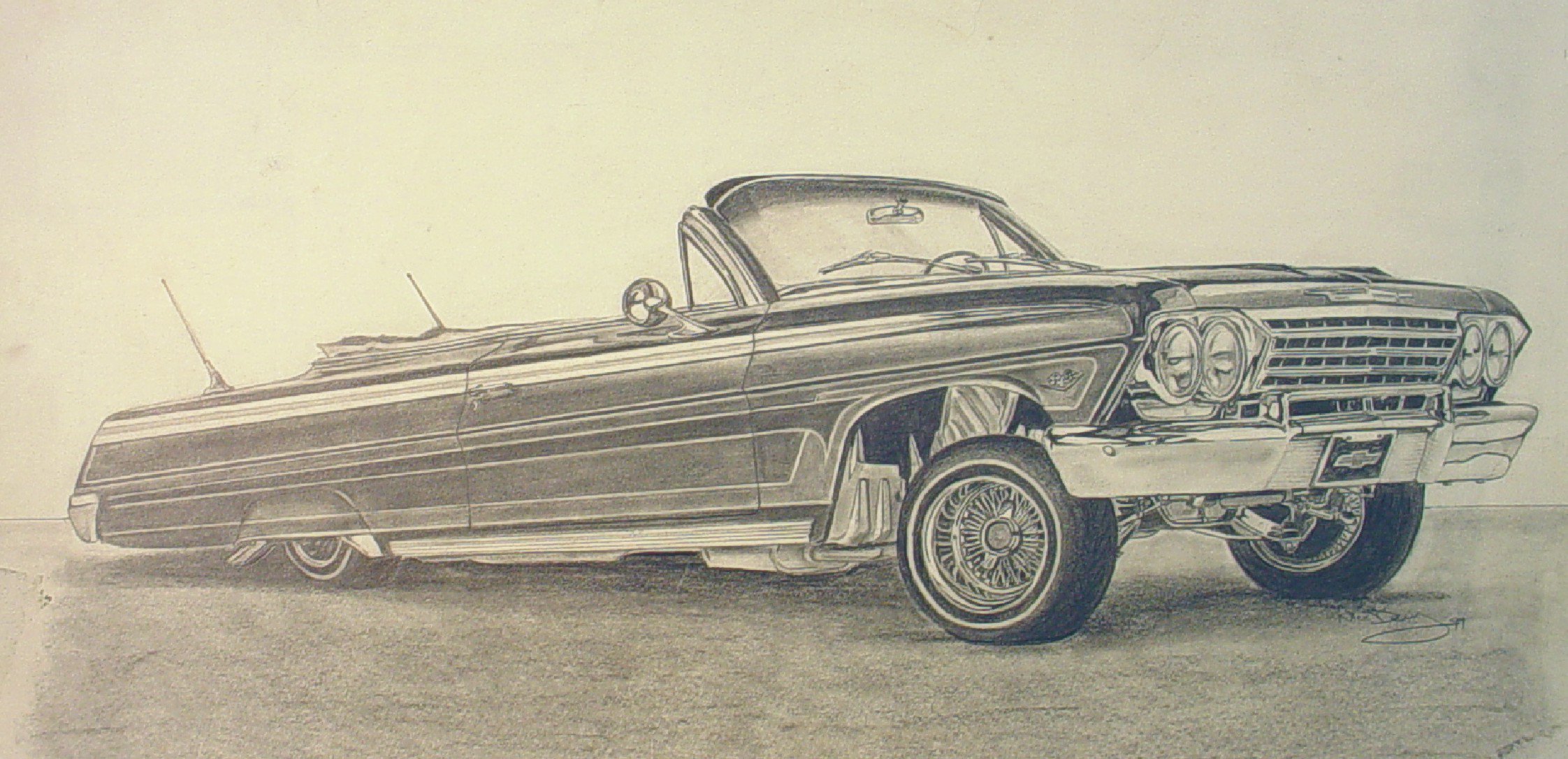 2244x1087 Lowrider By 71charger - Lowrider Painting