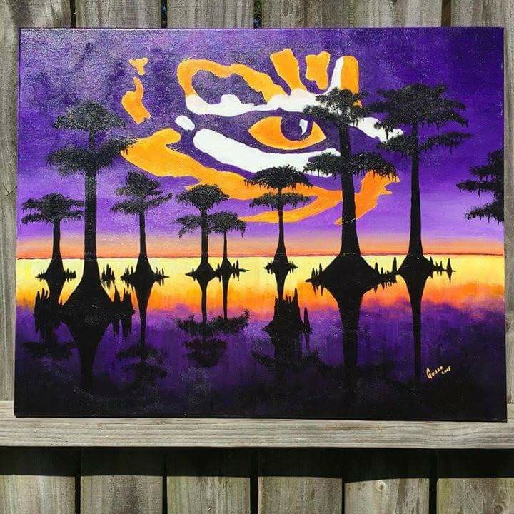 720x720 Lsu Wall Painting Lsu Walls, Tigers And Paintings - Lsu Canvas Painting