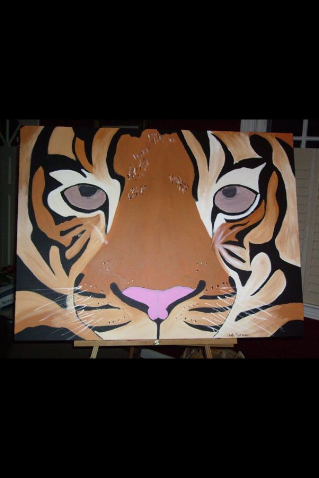 640x960 Tiger Painting My Art Tiger Painting, Paintings - Lsu Canvas Painting
