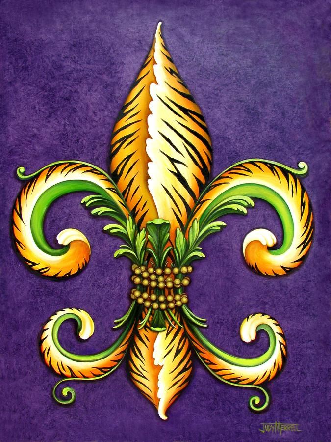 675x900 Pics Of Painted Fleur De Lis On Canvas Flower Of New Orleans Lsu - Lsu Canvas Painting