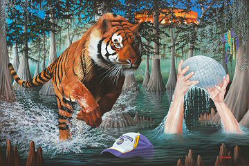 360x240 Lsu 2007 Ncaa National Champions Original Oil Painting - Lsu Painting