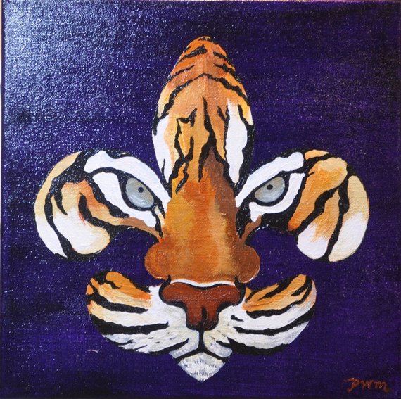570x567 Lsu Painting Made To Order Painting Fleur De Tigre Mascot - Lsu Painting