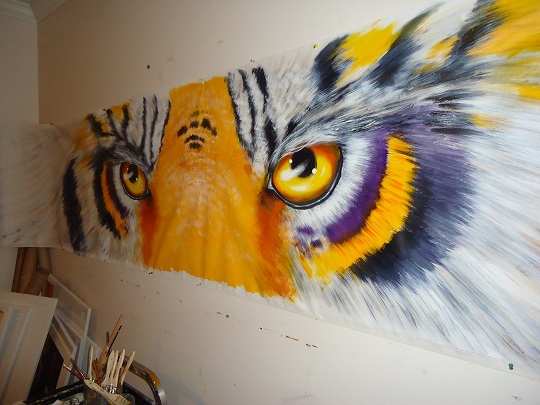540x405 Tiger Eyes Can Be Painted To Any Size. This 15 - Lsu Tiger Eye Painting