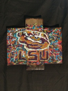 225x300 Lsu Painting On Reclaimed Wood C. P. F. Paintings - Lsu Tiger Painting