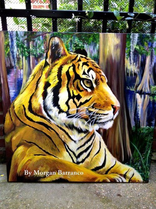 500x667 Swamp Tiger. Someone Paint This For Me!! Deep South - Lsu Tiger Painting