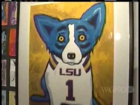 480x360 Blue Dog Lsu Tiger Fan On Abc News With A Twist - Lsu Tiger Painting