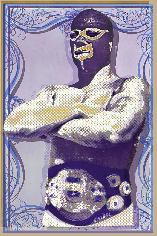 600x900 Mexican Wrestler Lucha Libre Painting By Tony Rubino - Lucha Libre Painting