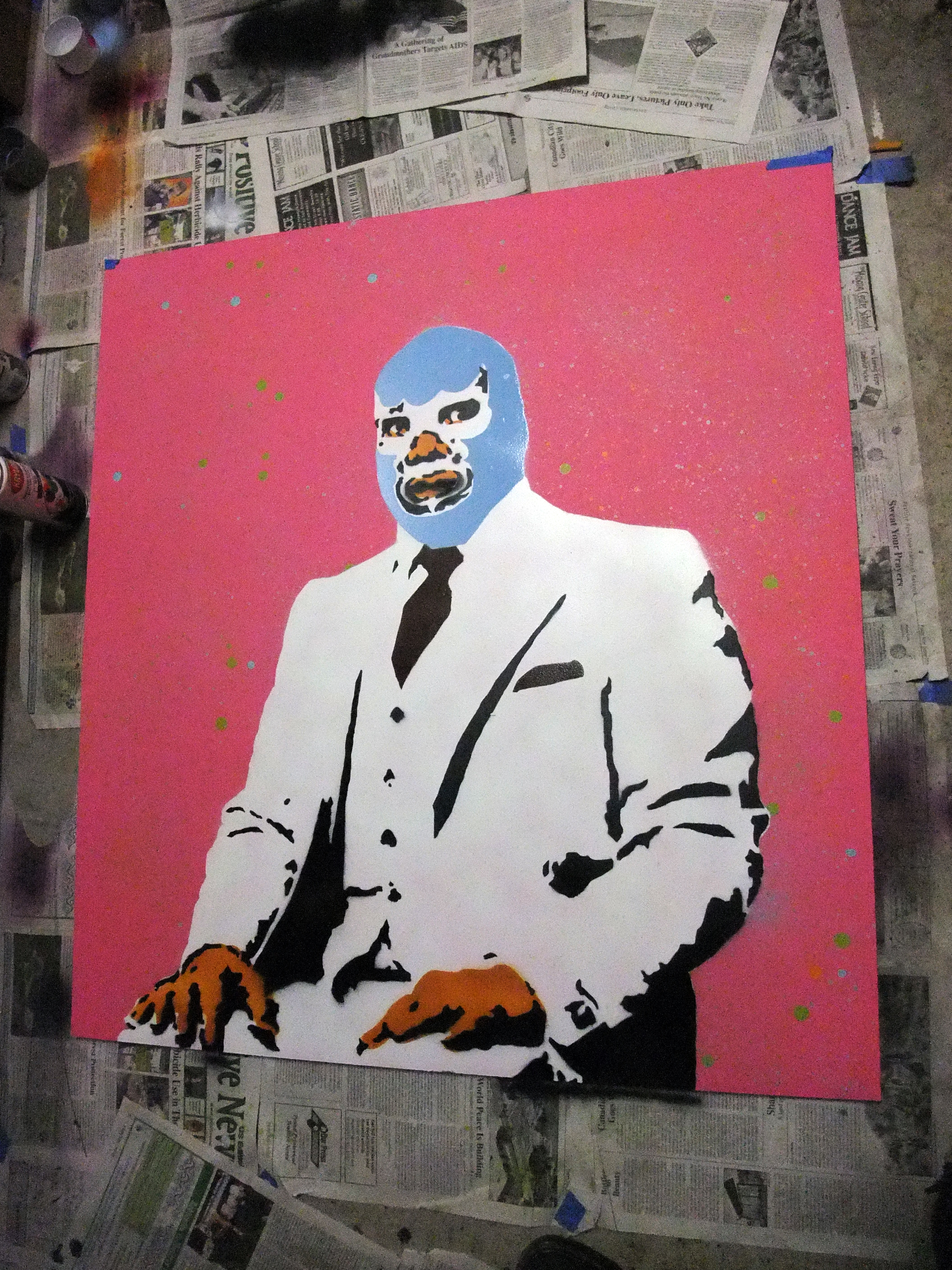2112x2816 Lucha Libre Art Work Mc Death Bear - Lucha Libre Painting