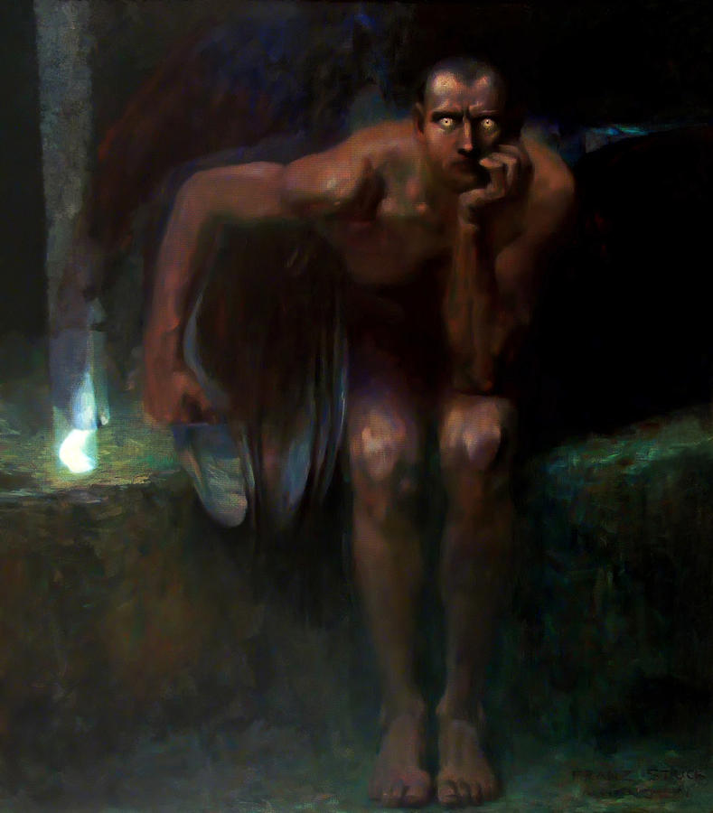 789x900 Lucifer Painting By Franz Von Stuck - Lucifer Painting