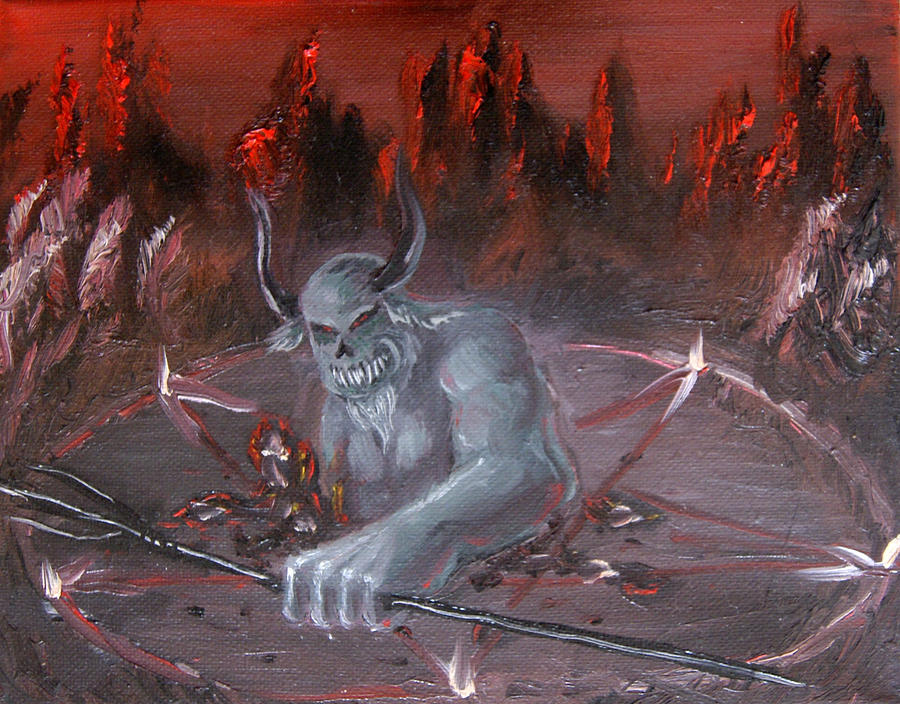 900x704 Lucifer Rising Painting By Nina Efk - Lucifer Painting