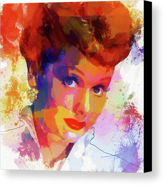 667x750 Lucille Ball Paint Splatter Canvas Print Canvas Art By Dan Sproul - Lucille Ball Painting